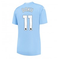 Manchester City Jeremy Doku #11 Replica Home Shirt Ladies 2023-24 Short Sleeve